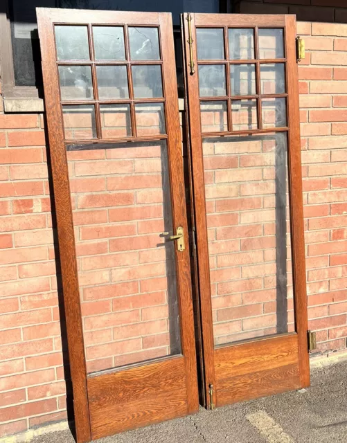 Antique Art Deco stunning Double French Oak Doors Fits 83.25 X 50.75” Opening