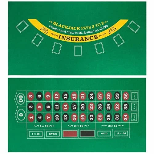 Blackjack and Roulette Table Felt | Gaming Mat Perfectly Sized to Fit Most Di...