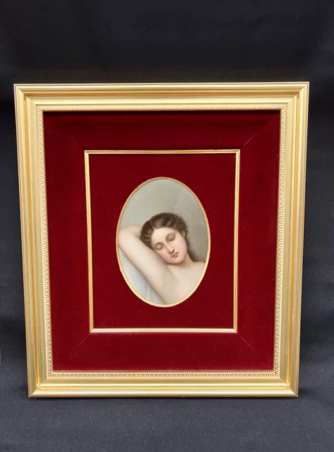 ANTIQUE KPM PORCELAIN FRAMED PLAQUE  ‘sleeping venus’