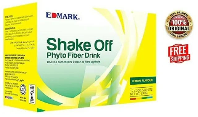 Shake Off Phyto Fiber Lemon Flavor by Edmark 1 Box (12 Sachets) Free Shipping