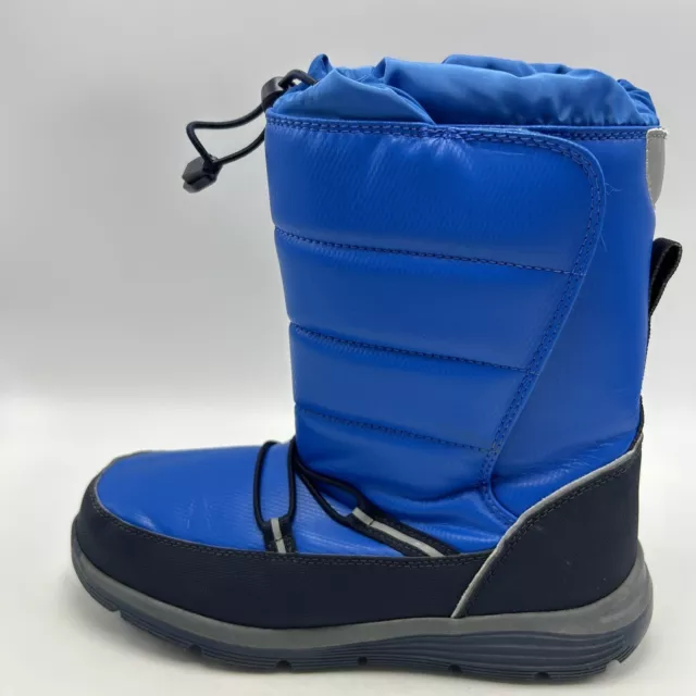 Lands End Sz 5 M Kids Snow Flurry Winter Boots Puffer Water-Repellent Blue
