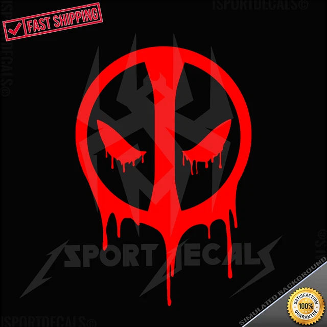 DEADPOOL INSPIRED DRIPPING Car Bumper Window Peel & Stick Vinyl Decal