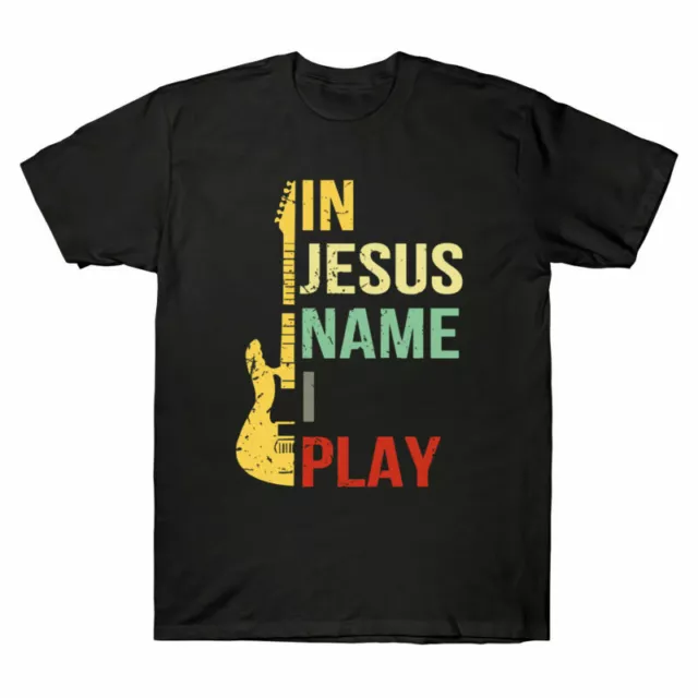 Guitar In Jesus Name I Play T-Shirt Gift Bass Rock and Roll Shirt