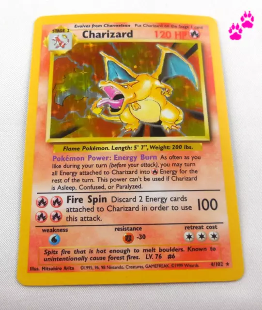 Pokémon * Englisch * 4 / 102 ~ Charizard 1999