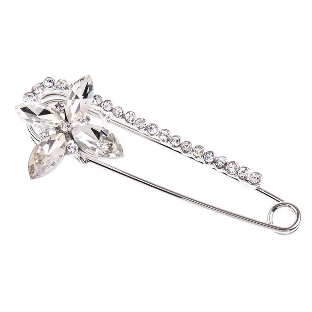 Pince à Cheveux Broche Papillon Argent Cristaux Strass - Your Perfect Gifts
