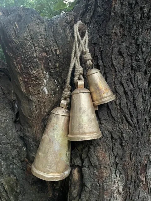 Set of 3 Wind Chime Cow Bells, Christmas bells,Rustic Harmony Bells,Rustic Bells