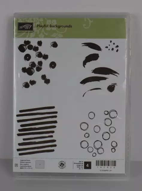 Stampin' Up! PLAYFUL BACKGROUNDS UNMOUNTED Polymer Stamp Set Shapes Lines Circle