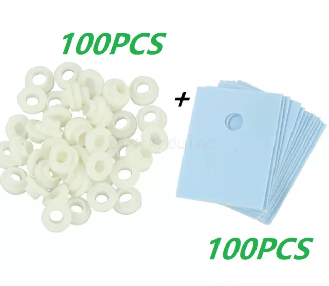 100Stks NEU Transistor Plastic Washer Insulation Washer TO-220 + Pads Silicone