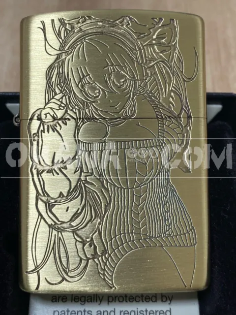 Zippo Lighter Super Sonico Antique Gold Brass Double-sided processing JP