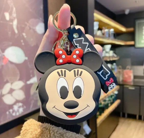 New Disney Minnie Cartoon PVC Handbags Bags Hanger Pendant Keychains Key Rings