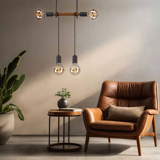 ZMH Suspension 3 Ampoules E27 Style Moderne Diamètre 60 Cm Hauteur Réglable Matériau : Verre Et