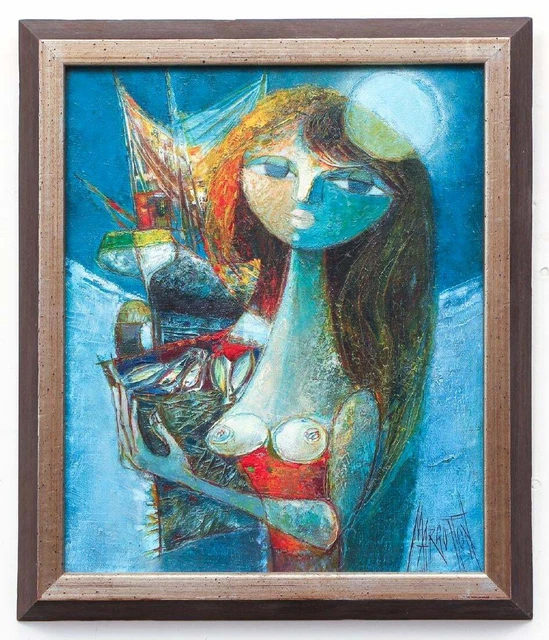 1950s MODERNIST oil/canvas RENÉ MARGOTTON (1915-2009) Cubism ÉCOLE DE PARIS nude