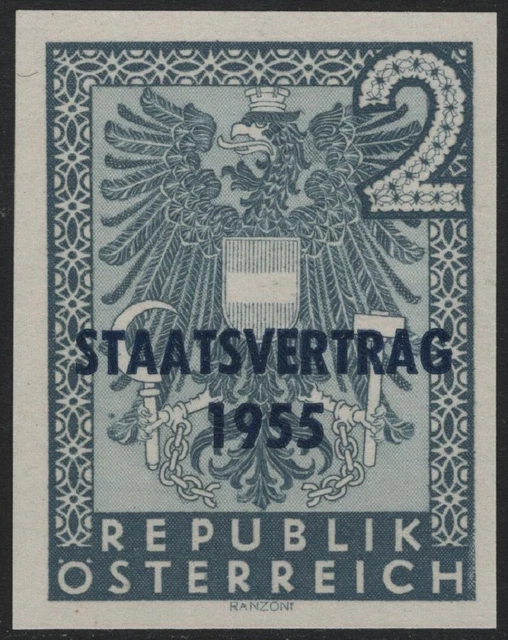 Österreich ANK 1026 U MICHEL 1017 U Staatsvertrag UNGEZÄHNT postfrisch ATTEST