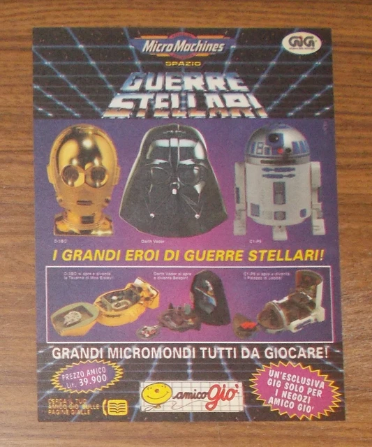 Seltene Werbung Galoob Micro Machines Star Wars C-3PO Darth Vader R2-D2 IT 1994