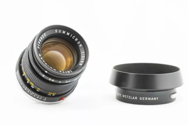 Leica Leitz Summicron-M 2/50 GERMANY black Lens 50mm 2.0 TOP ! with lens hood