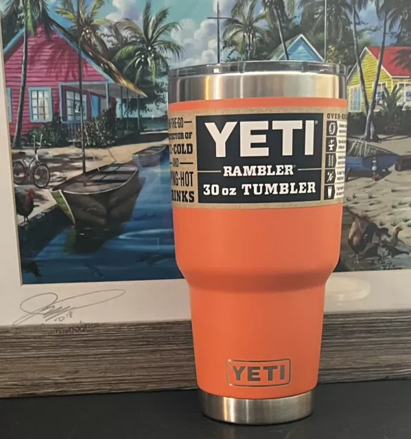 YETI Original 2017 Authentic Coral 30 oz Rambler Tumbler Cup Limited  Edition!