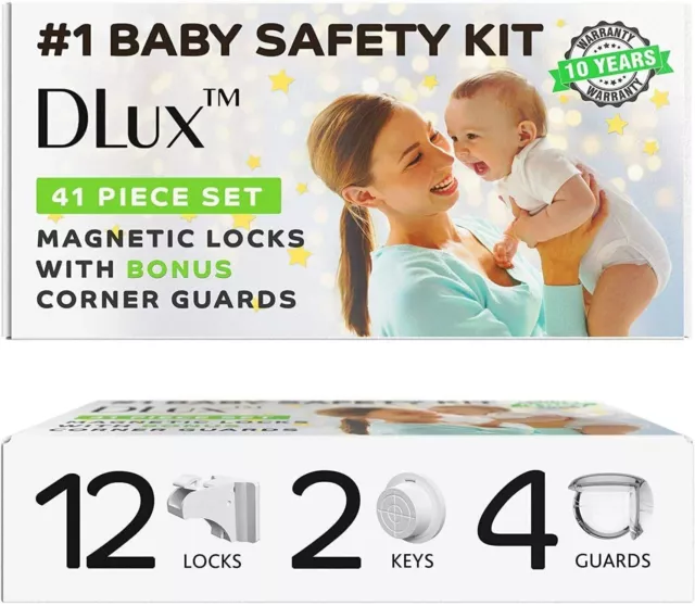 DLUX Magnetic Cabinet Locks Child Safety 41-Piece