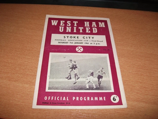 1960 - 1961 WEST HAM v STOKE CITY FA CUP 3RD RD
