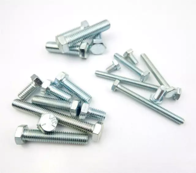 1/4,5/16,3/8,1/2" UNC Fully Threaded Hexagon Set Screws/Bolts, ZP Zinc Plated 8