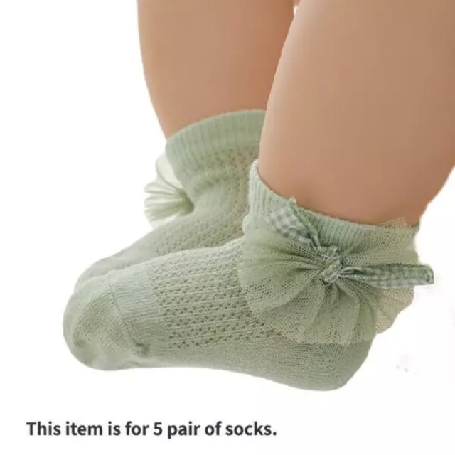 Bébé Filles Nœud Chaussettes Œillet Dentelle Été Princesse Nouveau Né Mignon