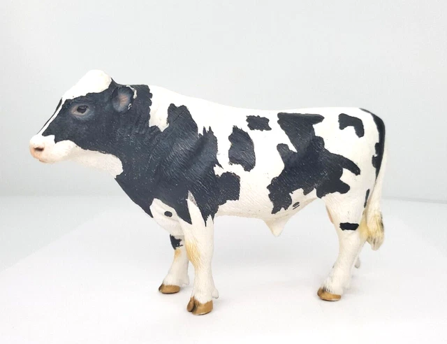 Schleich 2007 Holstein Bull Cow Retired Black and White