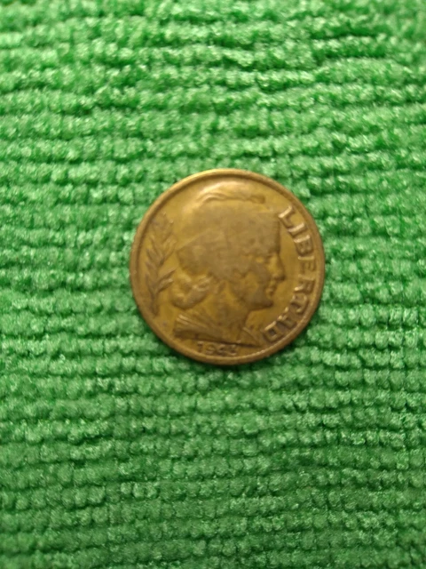 ARGENTINA 1943 5 Centavos Error Multiple Strike Doubling on Obverse