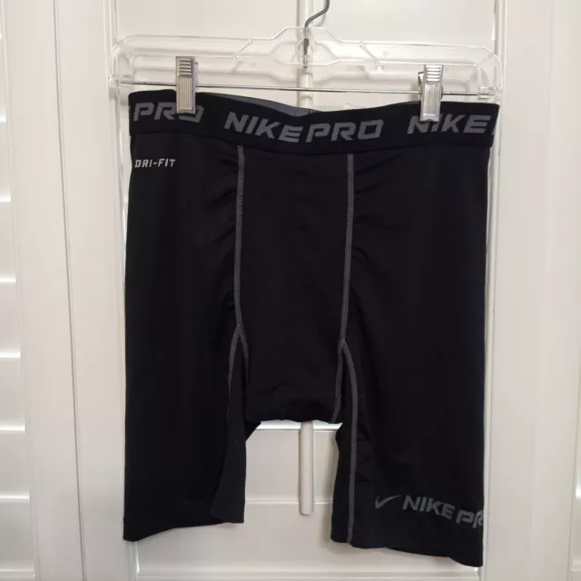 Nike Pro Compression Shorts Mens L Black Elastic Waist Regular Fit Activewear