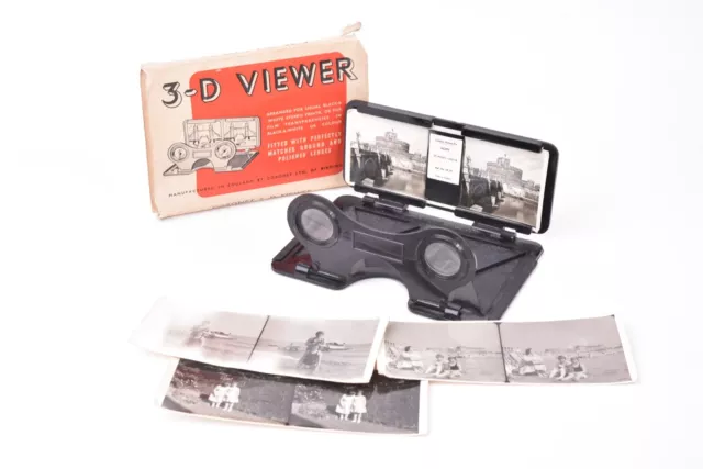 Visionneuse Coronet 3-D Viewer pour vues format 45x107mm sur carton.