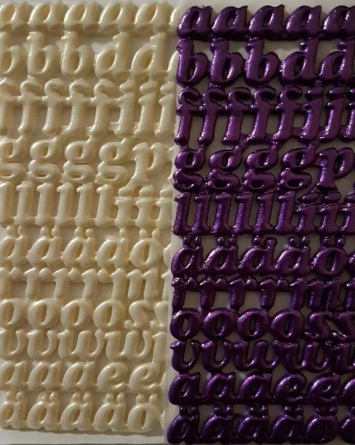 Kerzenkunst Wachs Platte Kleine Buchstaben Alphabet 10x10 cm Weiß/Lila