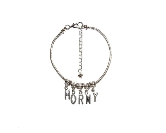 Hotwife Anklet 'HORNY' Euro Ankle Chain Jewellery Femdom Slut Fetish Lifestyle 2