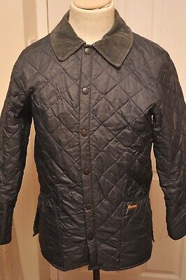 VINTAGE Barbour liddlesdale D349 Paese Giacca Blu Piccola