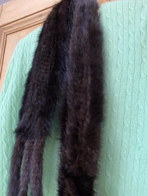 fur scarf,,brown,96cmx10cm,mink ,vintage,,vgc