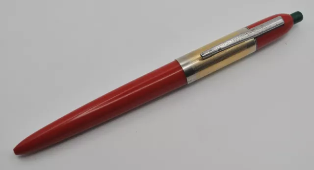 Eversharp Red Button Green Retractable & Gold Ballpoint Pen c.1950 USA  #003