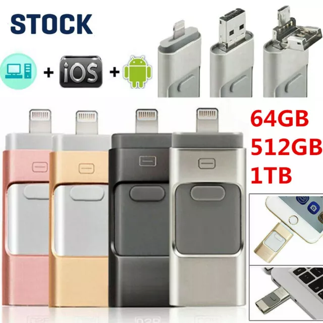 USB3.0 iFlash Drive Disk Storage Memory Stick For iPhone iPad PC IOS Android 1TB