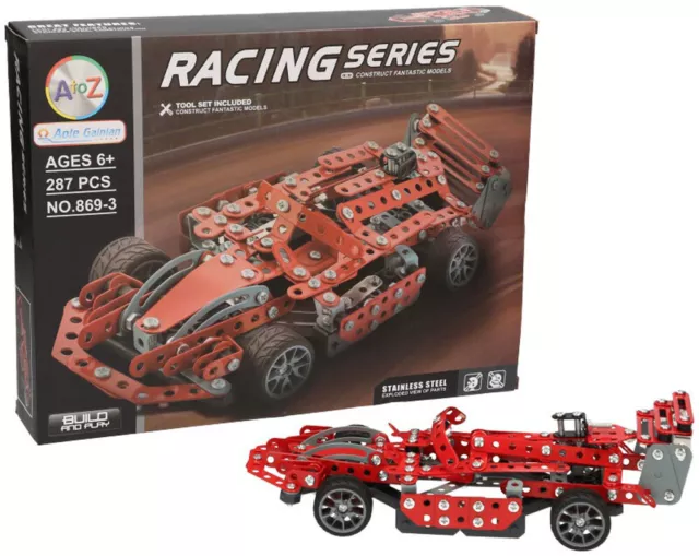 Racing Car 287 pcs Toy Formula 1 Red Ferrari Metal Meccano Playtive