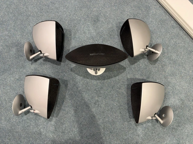 MORDAUNT SHORT SILVER Genie MS402 4 x Satellite Speakers & MS404C ...
