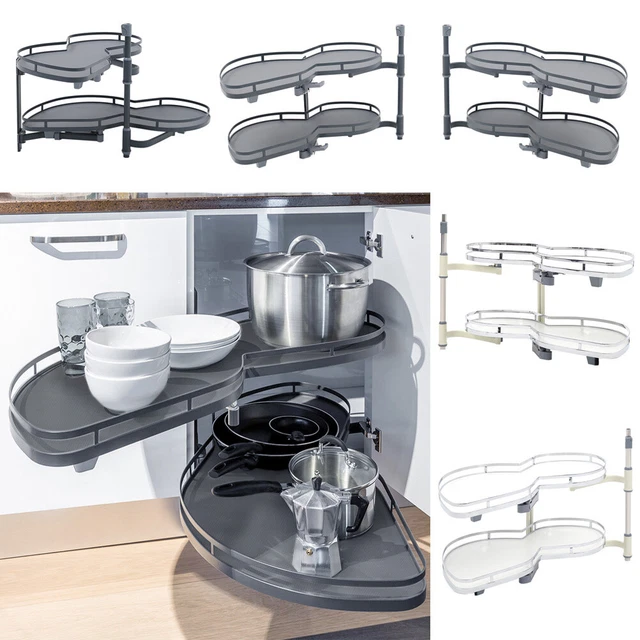 KITCHEN BLIND Corner Shelf Unit Pull Out Basket Tray 2 Tier Storage Rack £149.95