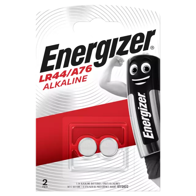 Energizer LR44 AG13 A76 V13GA Button Cell Batteries x 2 *Long Expiry*