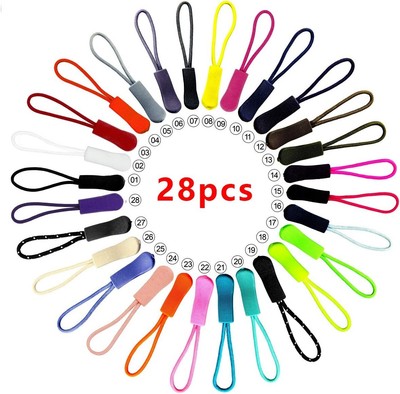 Chiusure Lampo Estensione,35 Pack Estensione Cerniera Lampo Tag Cordone Tira per Zaini Abbigliamento Sportwear Nylon 7 Colori 