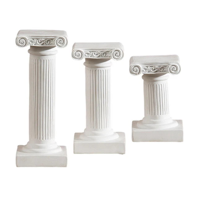 MINIATURE WHITE ROMAN Pillars Architecture Statue Mini Greek Columns