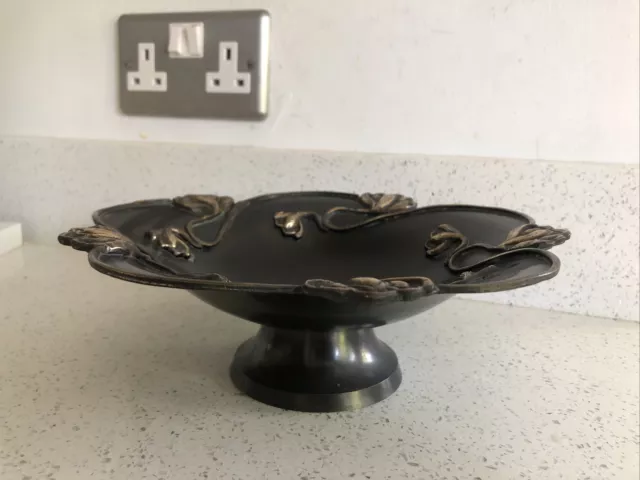 Vintage Brass Art Deco Style Bowl On Stand