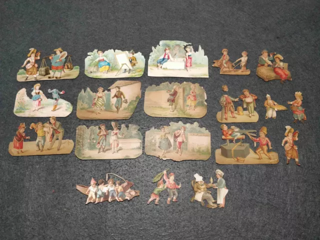 Rare Antique Victorian Die Cut Scraps Scenes Situations And More Lot 33