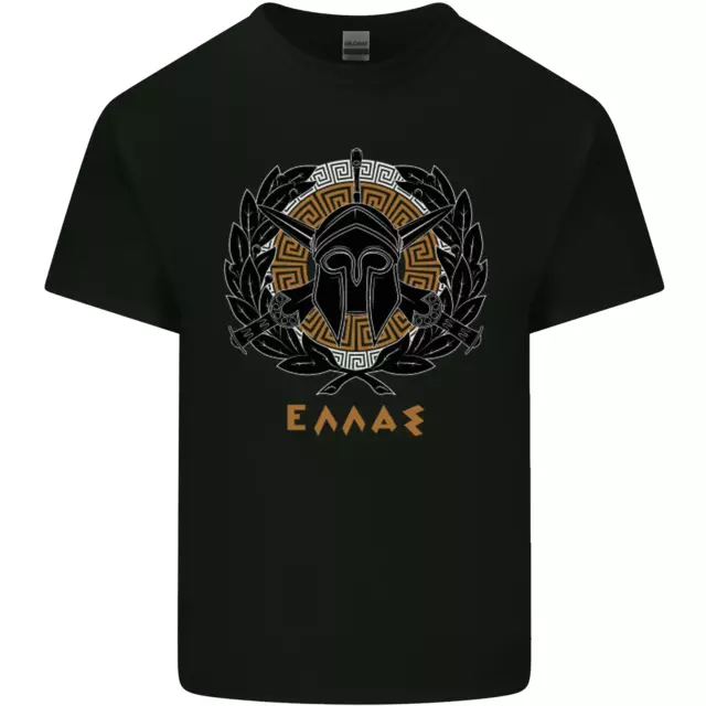 Greek Helmet Gym Training Top Spartan MMA Mens Cotton T-Shirt Tee Top
