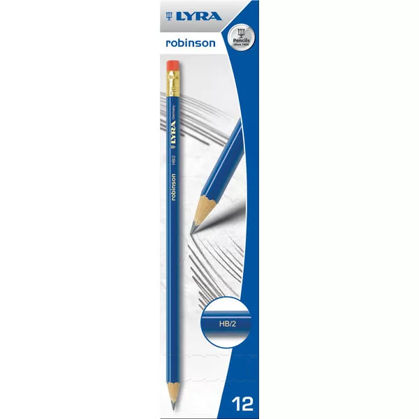 Lyra HB Pencils With Eraser - HB Grade - Pack of 36 - 3 Boxes of 12