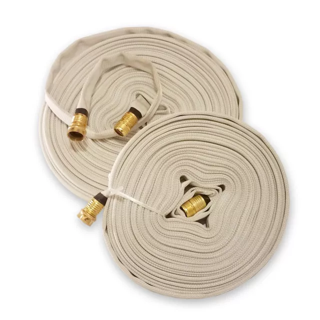 Multipurpose Fire Hose with Garden Thread, WHITE, 250 PSI (Choice of 75' & 100')