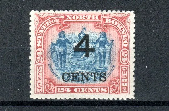 North Borneo 1899 4c Auf 24c Arms Of The Company Mit Fans Zuschlag MH