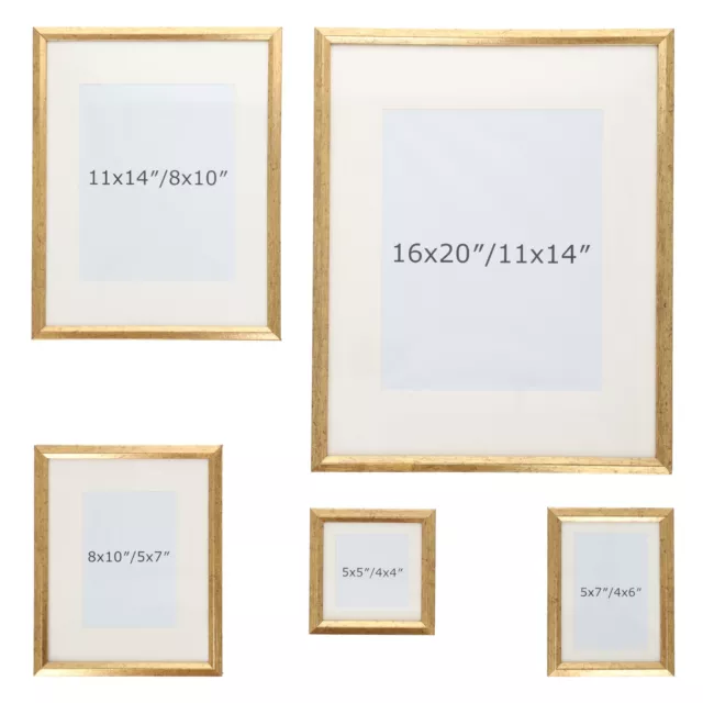 Studio Decor - 5pc Picture Frame Set - Gold - 16x20/11x14/8x10/5x7/5x5