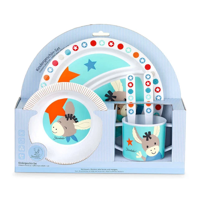 Juego de vajilla para niños Sterntaler® burro plato Emmi taza de aprendizaje cubiertos cuenco ¡NUEVO!