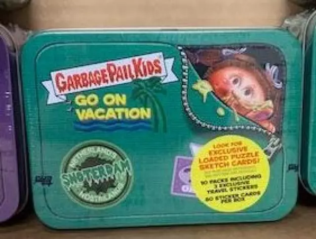 2022 Topps GPK Garbage Pail Kids Go On Vacation FACTORY SEALED GREEN Tin Box