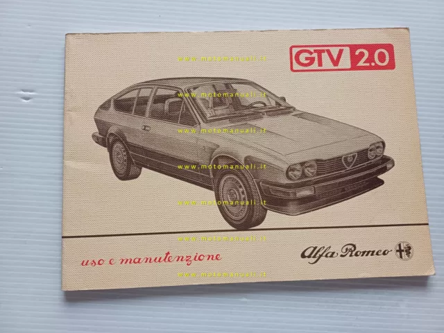 1983 Alfa Romeo GTV 2.0 Manual Use Maintenance Original Booklet